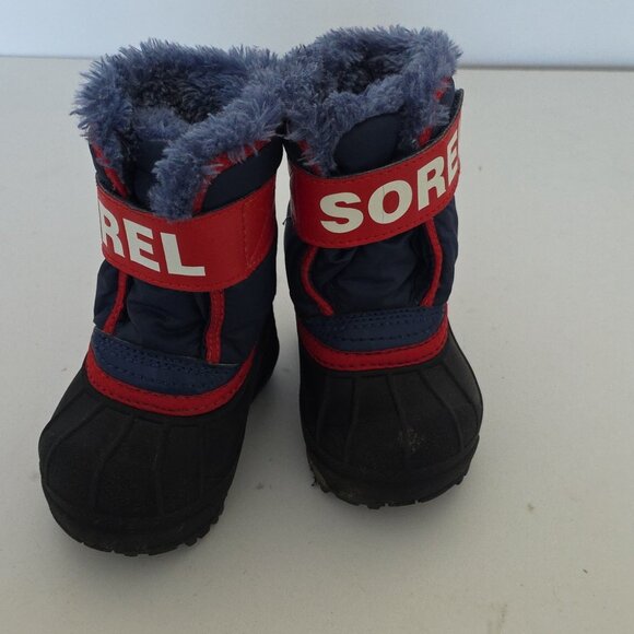 SOREL | Commander Snow Boots Navy Red Sz 4 - Picture 3 of 5